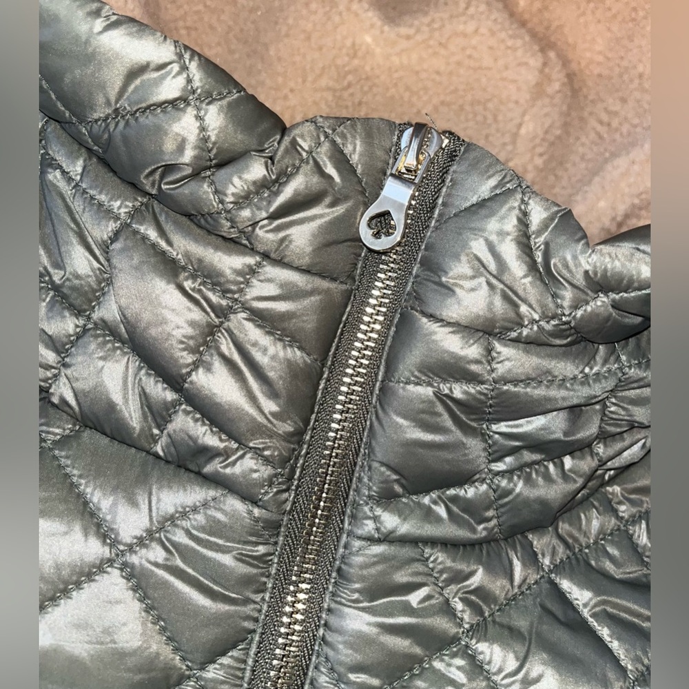 Kate Spade Quilted Hooded Sherpa Trim Coat sz L - Picture 5 of 14